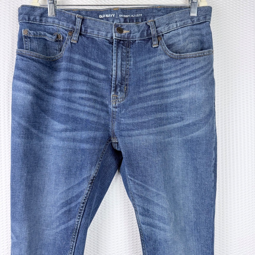 Old Navy‎ Skinny Ajuste Jeans Mens 36W Medium Wash Blue Denim Stretch 5-Pocket